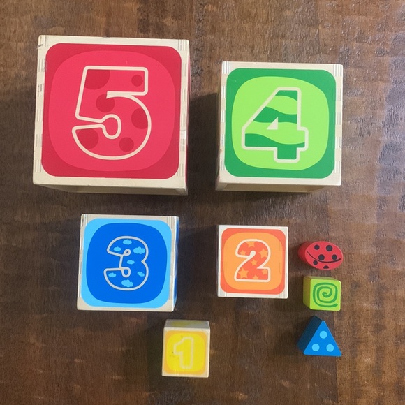 Hape 8pc Wooden Early Childhood Development Stacking Block Set - Picture 8 of 11